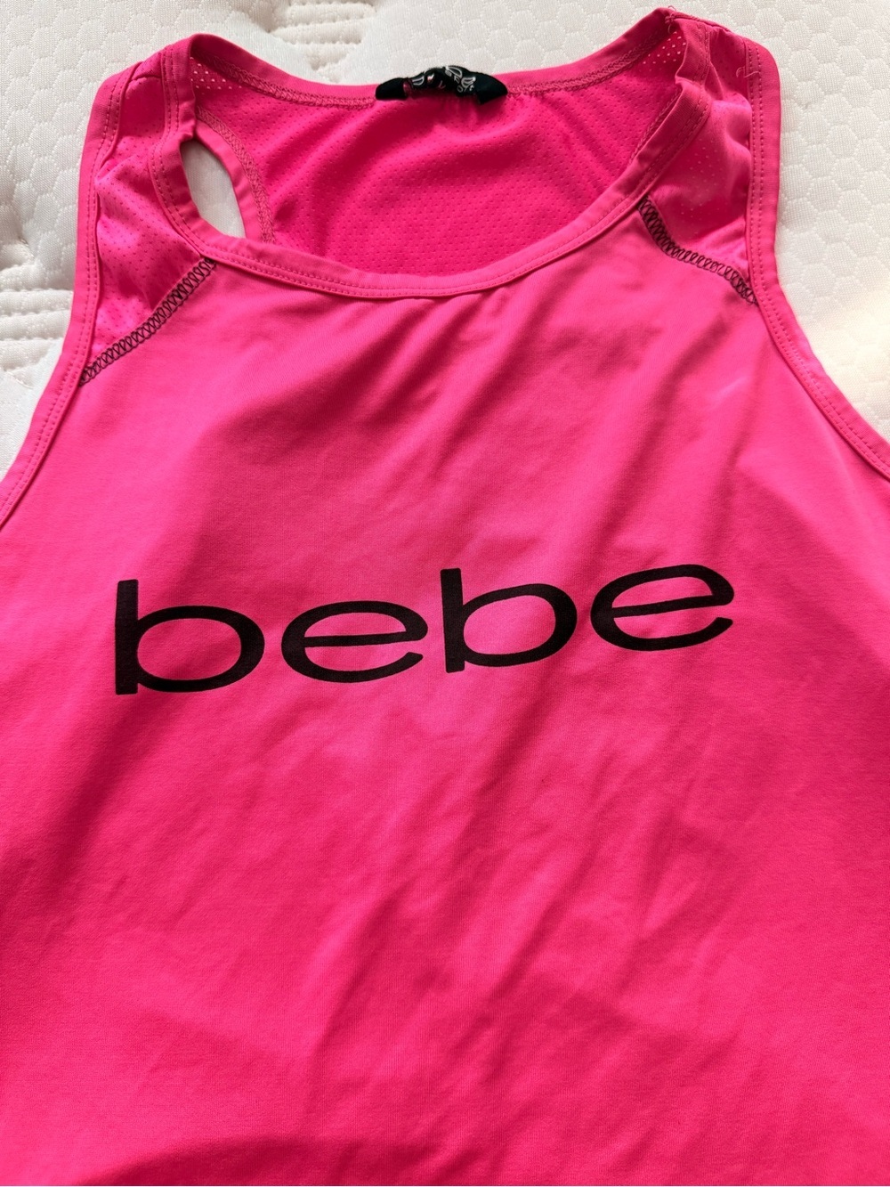 bebe Hot Pink Logo Racerback Tank - Picture 2 of 4